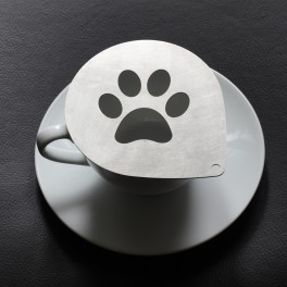 Cappuccino stencil - dog paw (stainless  steel)